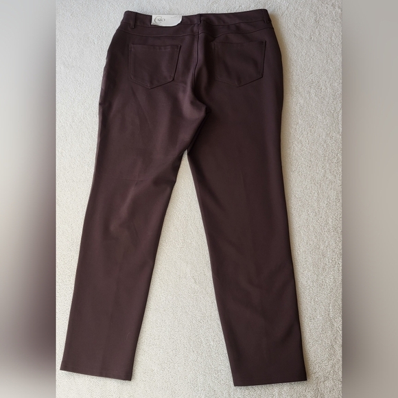Cato Mid-Rise Skinny Brown Pants With Stretch Women Size 16 NWT - Picture 2 of 7